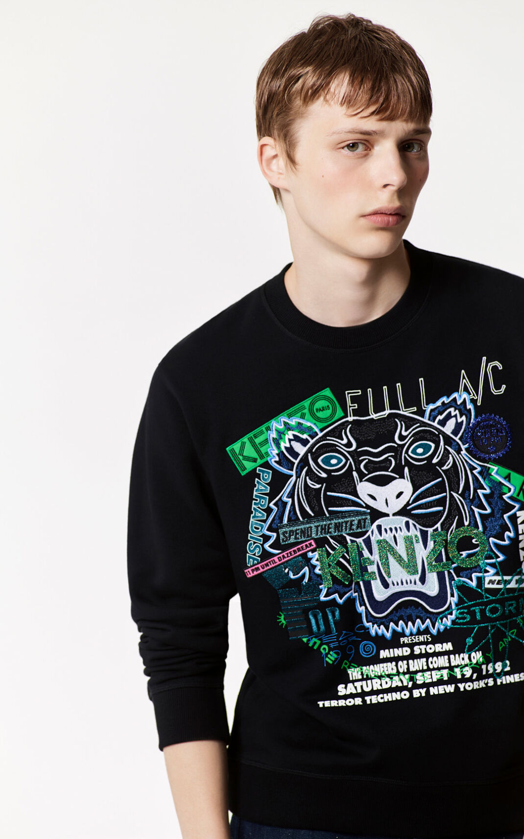 Rebajas Kenzo Sudadera Kenzo Tiger x Flyer Hombre Negras